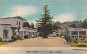 Santa Cruz California Ocean Lodge Motel Color Linen Vintage Postcard U4753