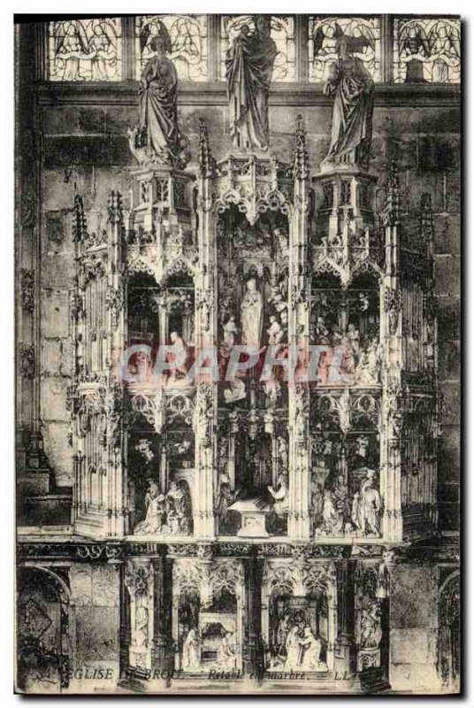 Old Postcard Bourg Church marble altarpiece