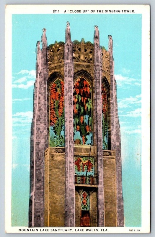 A Close Up Of The Singing Tower, Lake Wales, Florida, Vintage Postcard