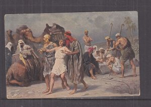 BIBLICAL STORIES, JOSEPH IS SOLD, Painting, c1920 ppc., unused.