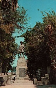 Ponce De Leon Statue Fountain of Youth St. Augustine Florida Postcard 2T5-470