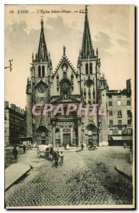 Postcard Old Lyon Church Siant Nizier