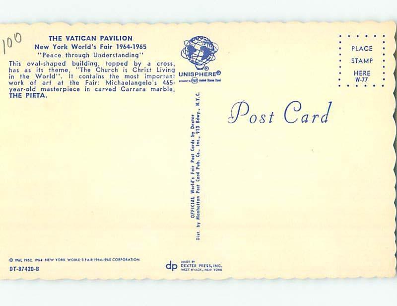 Unused 1964 WORLD FAIR New York City NY hn2199