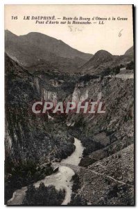 Old Postcard The Dauphine Route Bourg d'Oisans to La Grave Auris bridge on th...