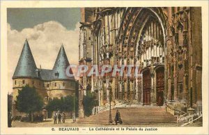 Old Postcard Beauvais Cathedral and the Palace of Justice