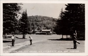 Alpine Inn Golf Course Sainte-Marguerite-Station Quebec Golfing RP Postcard H59