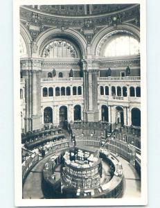 Pre-1949 rppc READING ROOM AT LIBRARY OF CONGRESS Washington DC HM3355