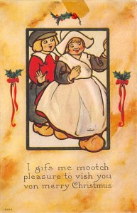 Merry Christmas Dutch Children Writing on Back 