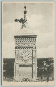 Greensburg Indiana~Lone Tree On Tower~c1910 Postcard