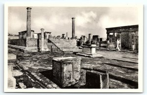 1920s POMPEI ITALY  TEMPLE OF APOLLO  PHOTOGRAPH UNPOSTED RPPC POSTCARD P3392