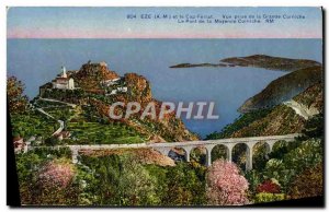 Old Postcard Eze and Cap Ferrat View from the Grande Corniche The Bridge on t...