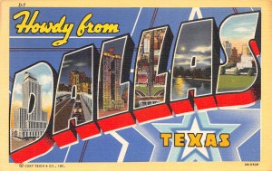 Dallas, Texas, Howdy From Dallas, Large Letters, AA370-28