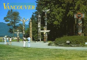 Totem Poles Vancouver BC Indigenous History First Nations Peoples Postcard D20