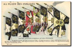 Old Postcard militaria German Flags
