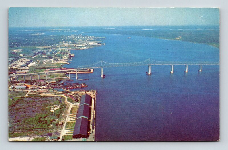 Mathews Bridge St Johns River Jacksonville FL Florida Postcard UNP VTG Tichnor 