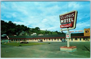 1962 Quebec, Canada St. Louis Motel Roadside Mid Mod Sign Neon Schermer PC A256