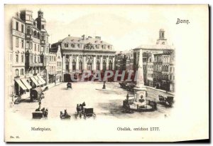 Old Postcard Bonn Marktplatz Obelisk errichtet