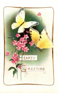 Butterflies Heart Greetings 1910