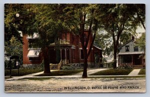 J97/ Wellington Ohio Postcard c1910 Hotel DeFoote and Annex 351