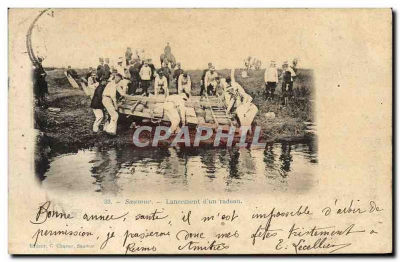 Postcard Old Army Saumur Launch & # 39un raft