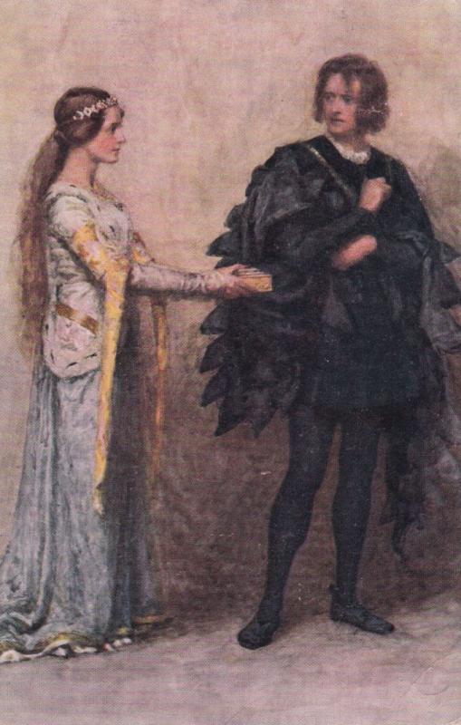 Shakespeare Rich Gifts Wax Poor Hamlet Antique Postcard