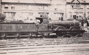 LSWR Locomotive Train No 529 & Driver Old Real Photo Postcard