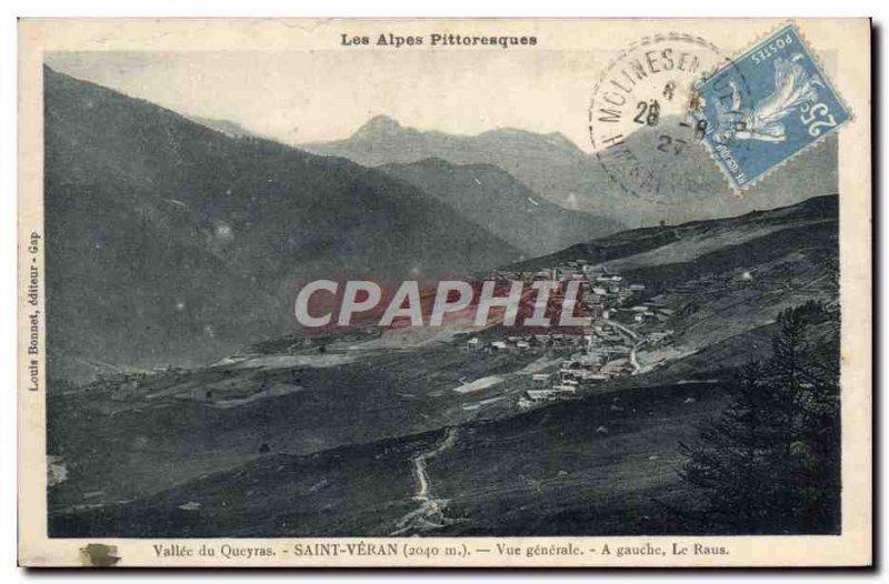 Postcard Old Saint Veran Vallee Du Queyras Vue Generale At The Left Raus