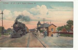 RAILROAD   CRI&P DEPOT  Ottawa, IL  postcard