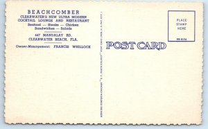 CLEARWATER BEACH, FL ~ Roadside THE BEACHCOMBER Art Deco Restaurant Postcard