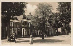 FRANEKER NETHERLANDS~VOORSTRAATSTREET VIEW WITH BICYLIST~1948 PHOTO  POSTCARD