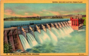 Linen Postcard Hot Springs National Park Arkansas AR Remmel Dam UNP M13