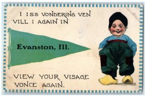 1973 Greetings From Evanston View Your Visage Illinois Correspondence Postcard