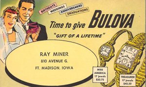 Ray miner-Bulova Fort Madison, Iowa, USA Clock, Watch Unused 