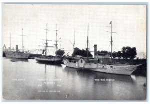 c1910's The Essex And Wolverine Perry's Flag Ship Niagara Buffalo NY Postcard