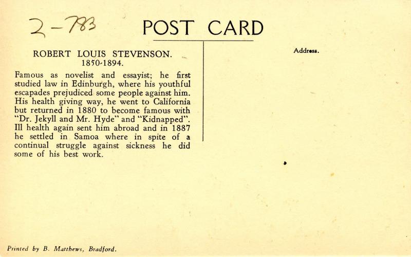 Famous People - Robert Louis Stevenson