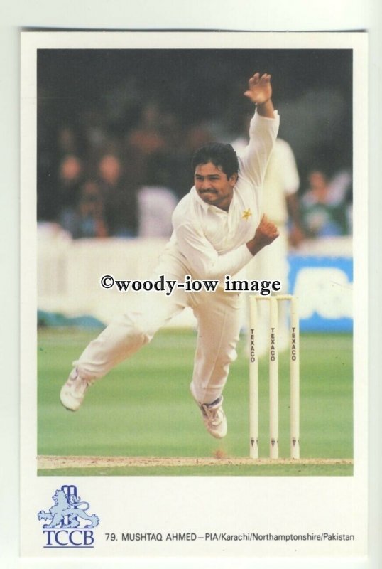 su2458 - International Cricketer - Pakistan - Mushtaq Ahmed - postcard 