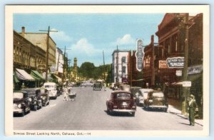 OSHAWA, Ontario Canada ~ SIMCOE STREET Scene c1930s-40s Kresge's  Postcard