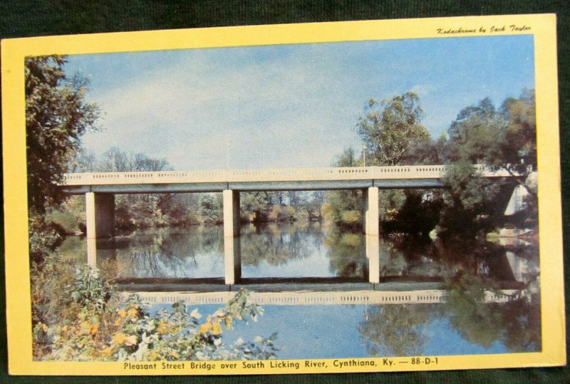 CYNTHIANA, Kentucky ~ South Licking River Pleasant Street Bridge Postcard