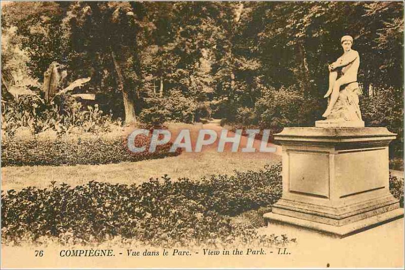 Old Postcard Compiegne - View in the Park