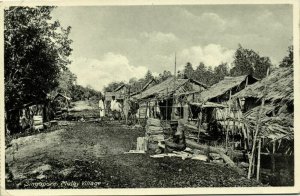 singapore, Native Malay Village, Lumber (1930s) Postcard