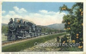 Santa Fe Train, Southern CA, CA USA Trains, Railroads 1936 corner wear postal...