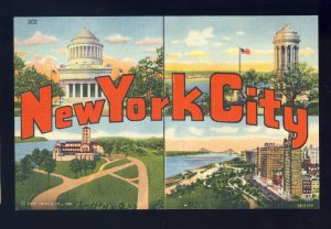 New York City, New York/NY Postcard, Colorful Multi-View