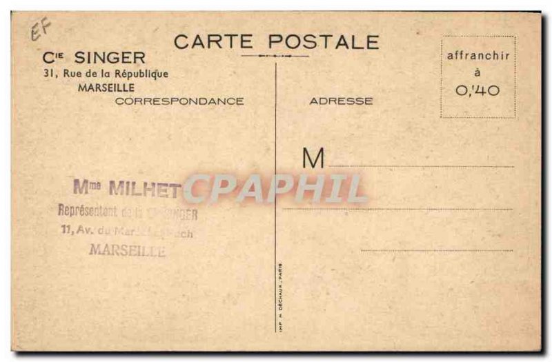 Old Postcard Singer Sewing Machine TOP