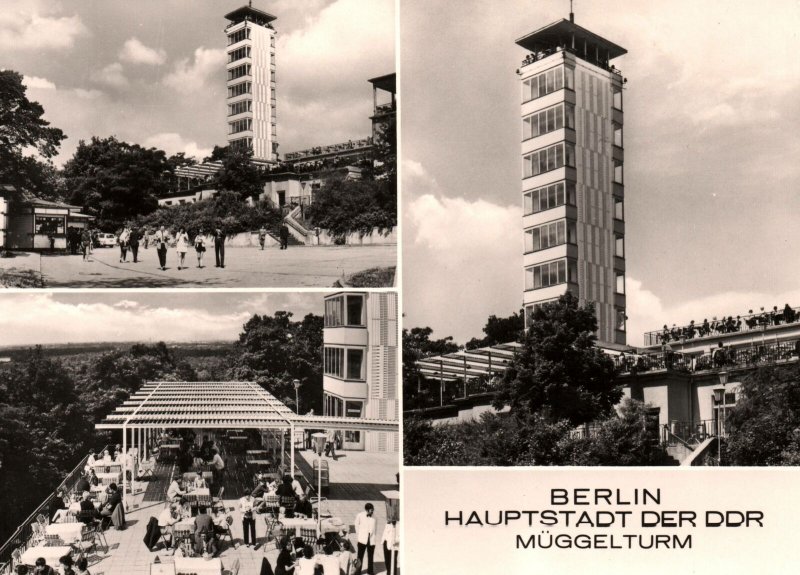 VINTAGE CONTINENTAL SIZE POSTCARD TRIPLE VIEW OF BERLIN EAST GERMANY RPPC REAL