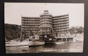 Mint Mexico Postcard Hotel Club De Pesca Acapulco RPPC Boats Docks Resort RPPC