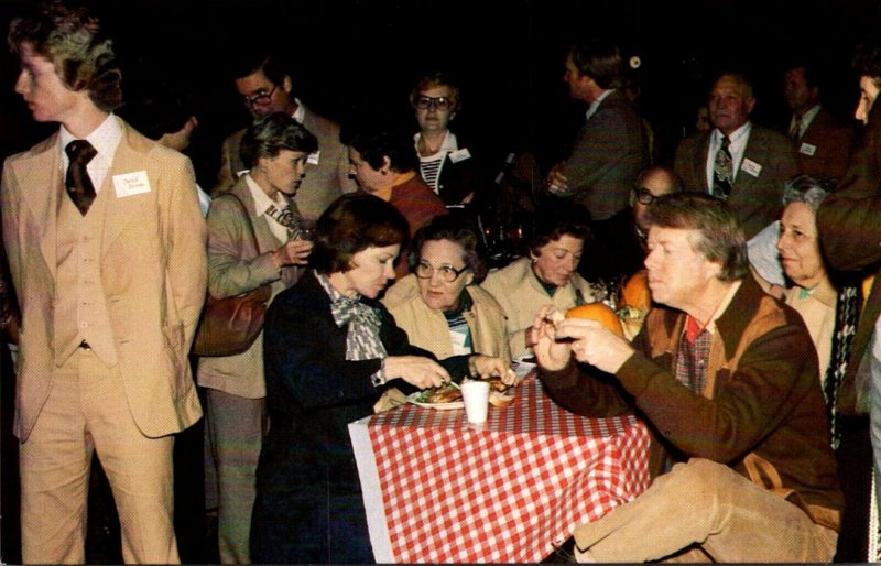 President Jimmy Carter and Mrs Carter Enjoyiong Barbecue Dinner On South Lawn...