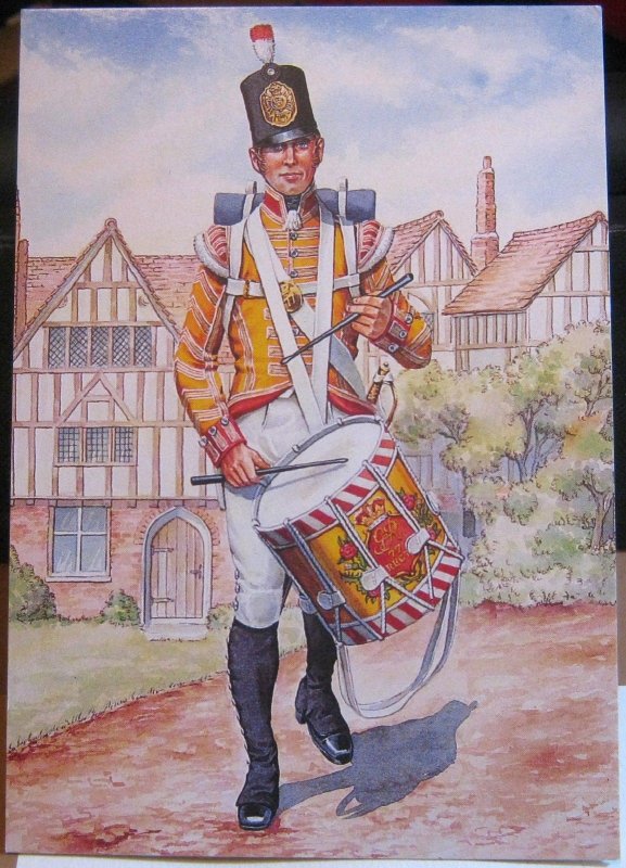 Postcard Military Drummer the 77th Regiment of Foot East Middlesex - unposted