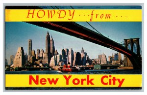 HOWDY From New York City Vintage Standard View Postcard