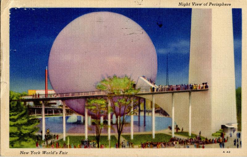 NY - 1939 New York World's Fair. Perisphere and Helicline at Theme Center at ...