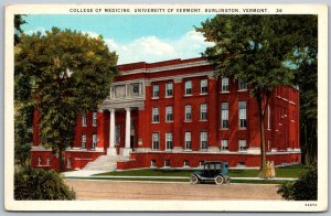 Burlington Vermont 1920s Postcard College Of Medicine University Of Vermont